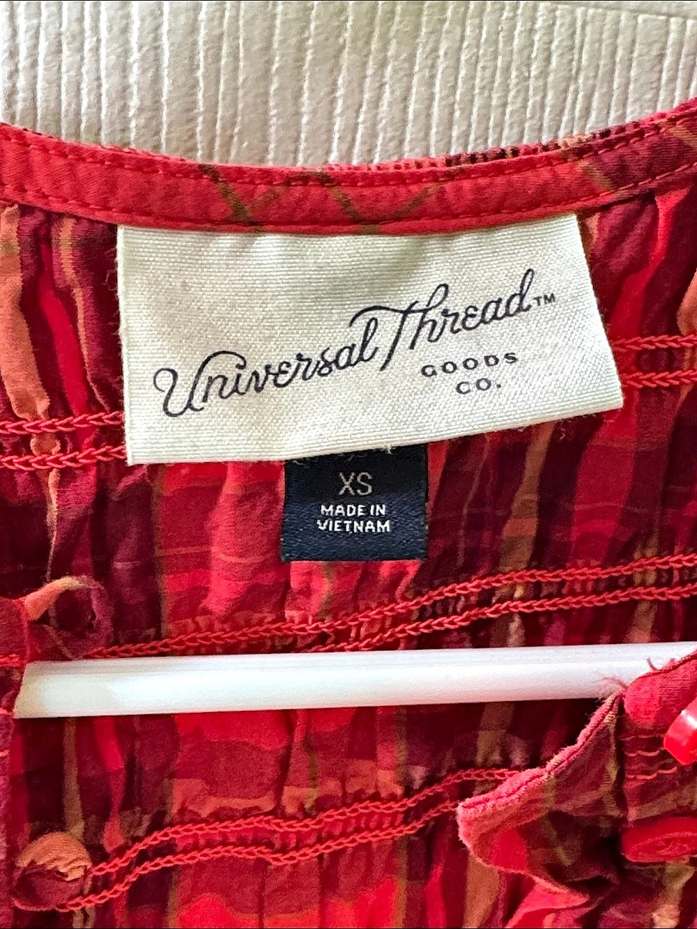 Mini A-Line Dress Plaid Red & Black - Picture 5 of 5